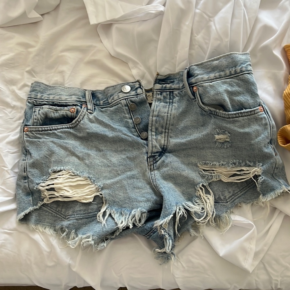 free people jean shorts